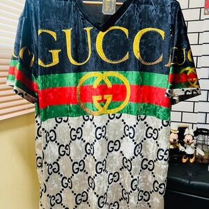 Gucci Black and Gold Logo Tee